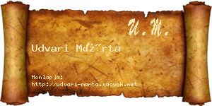 Udvari Márta névjegykártya